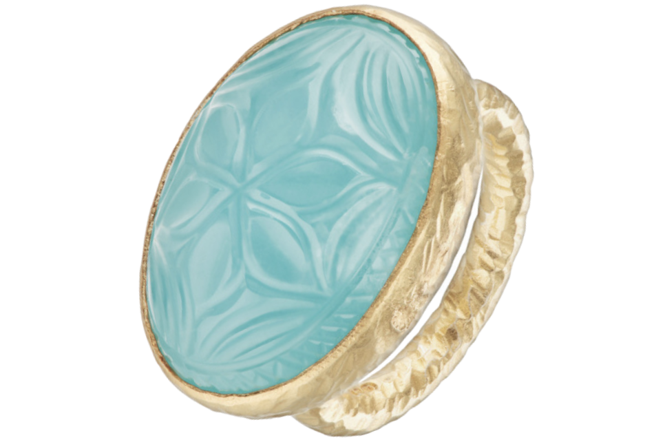 Carved Aquamarine Limited Edition Ring