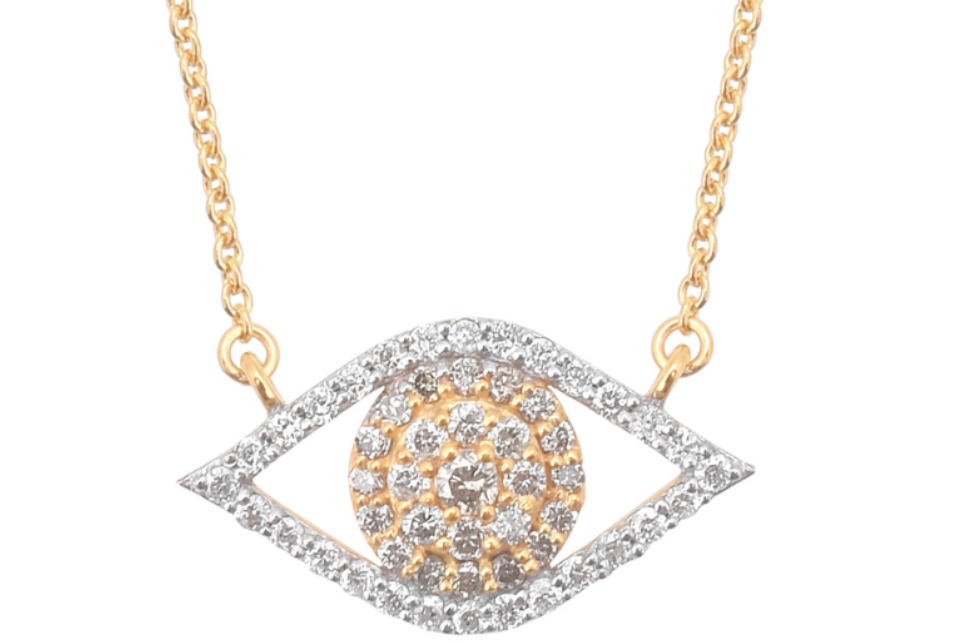 Evil Eye Diamond & Fine Gold Pendant Necklace