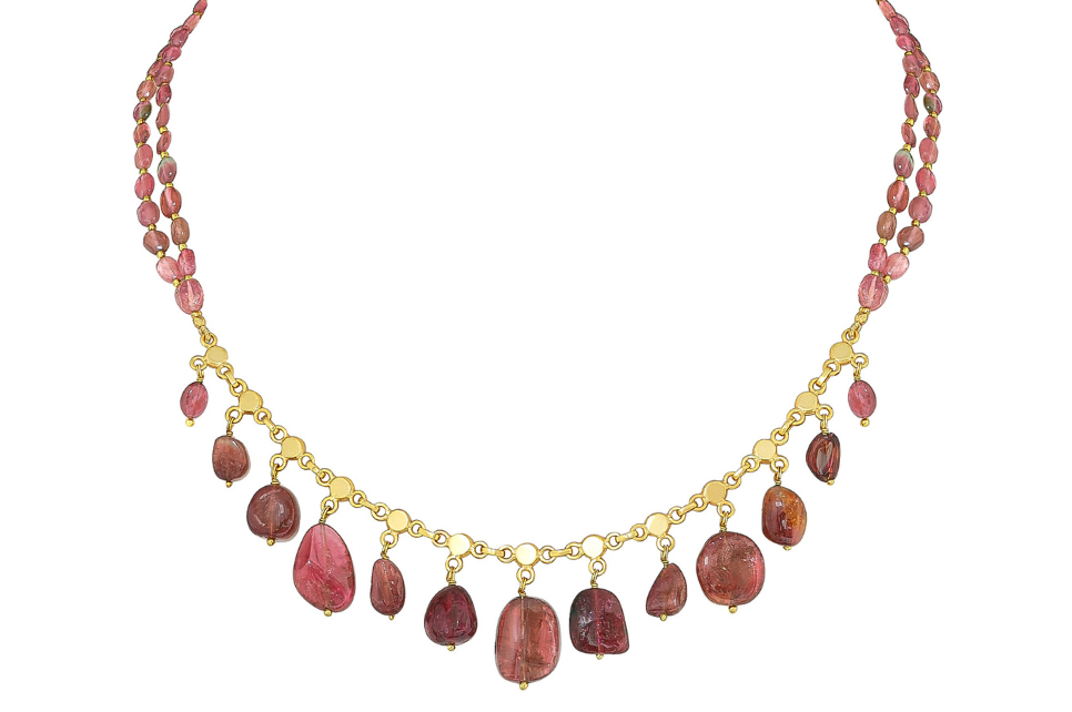 Kiki Pink Tourmaline Bead Necklace