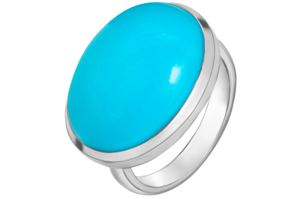 Oval Sleeping Beauty Turquoise Sterling Silver Ring