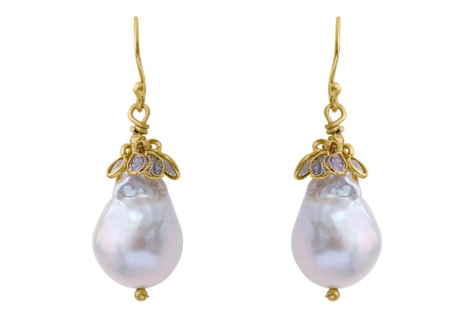 Baroque Pearl & Diamond Charms Earrings