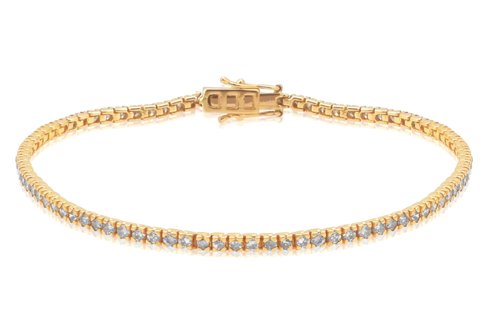 Fine Gold & Grey Diamond Tennis Bracelet