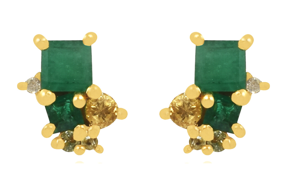 Florence Emerald & Peridot Stud Earrings