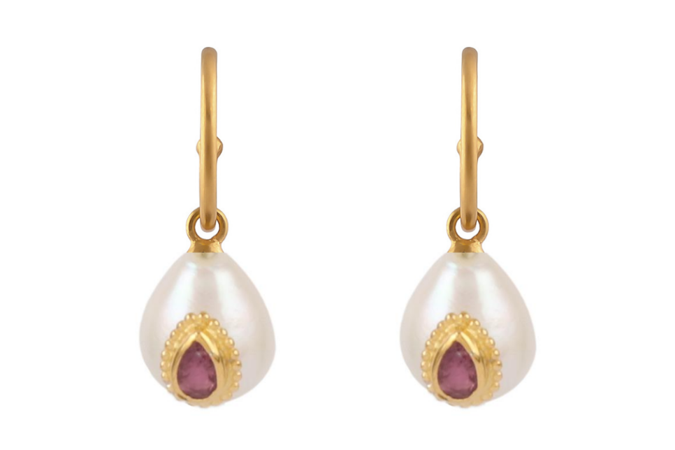 Jenny Pearl & Tourmaline Earrings