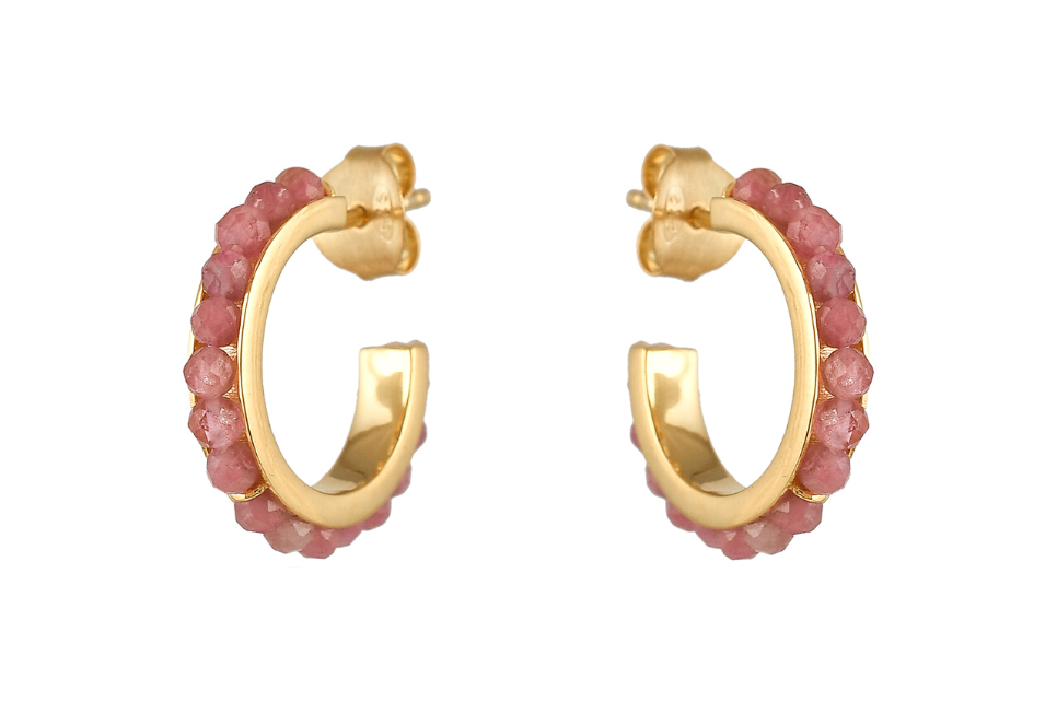 Venus Pink Tourmaline Hoop Earrings