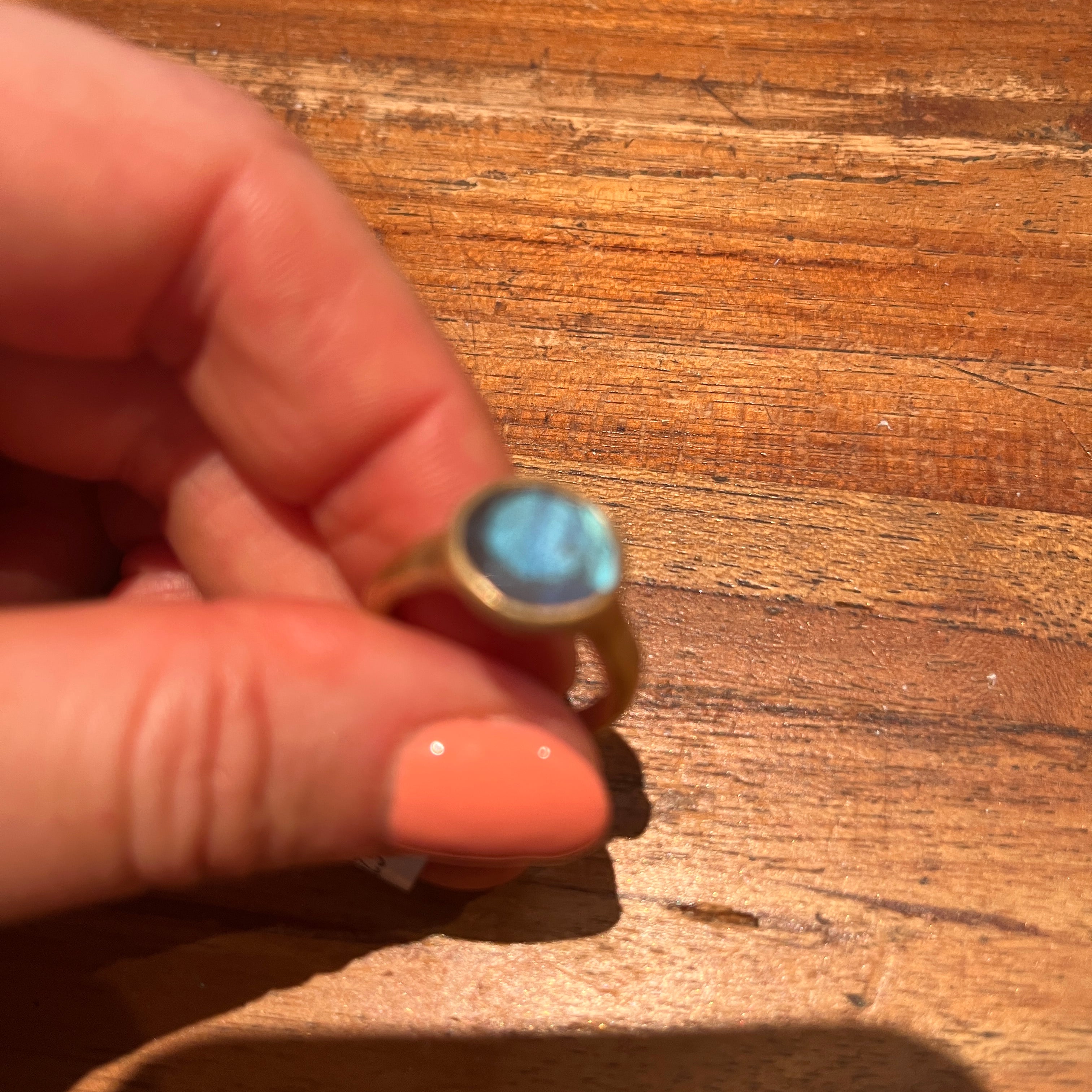Labradorite Textured Ring