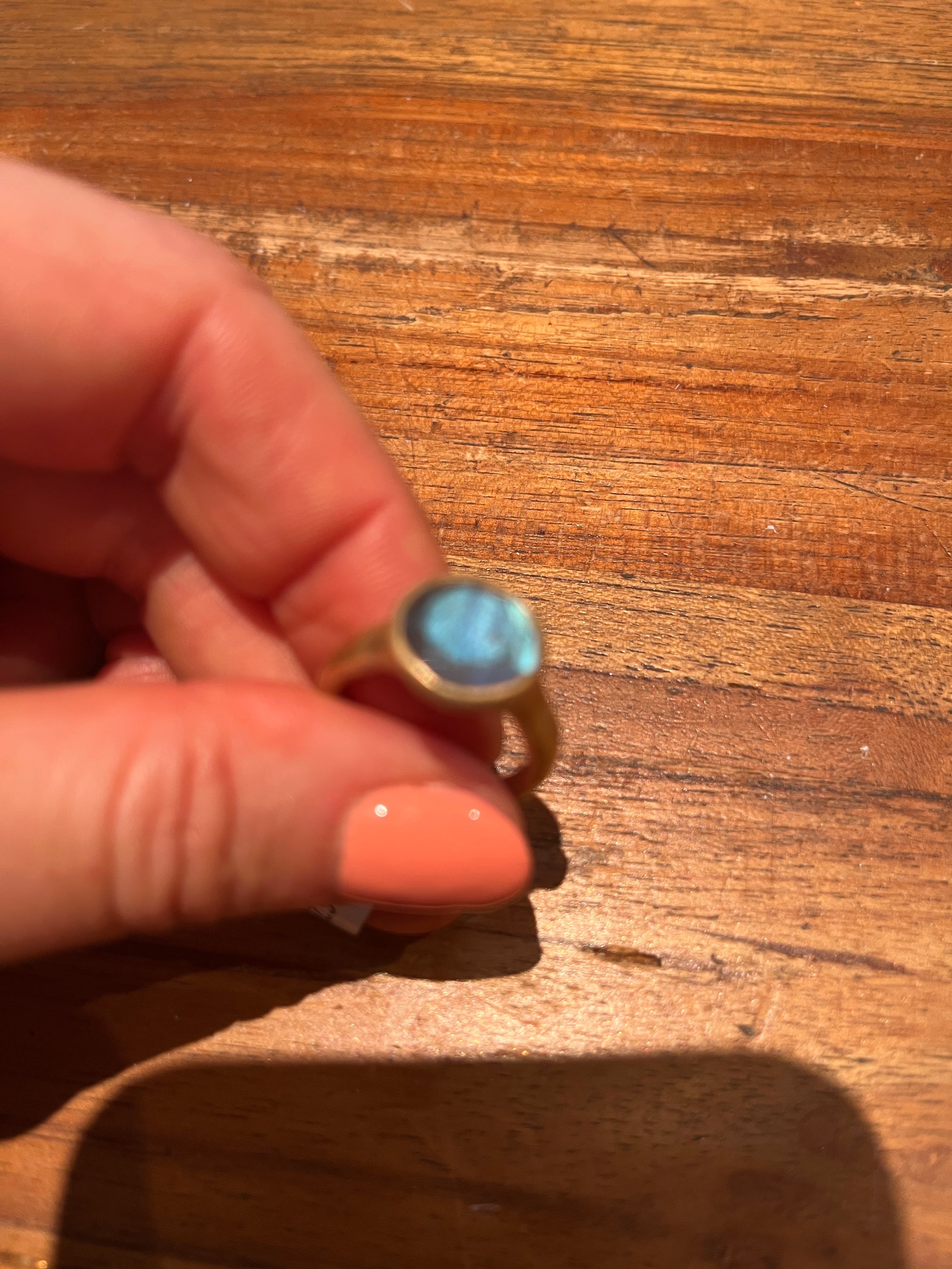 Labradorite Textured Ring