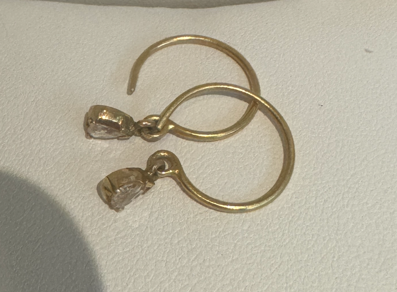 Fine Gold Hoops & Diamond Charms
