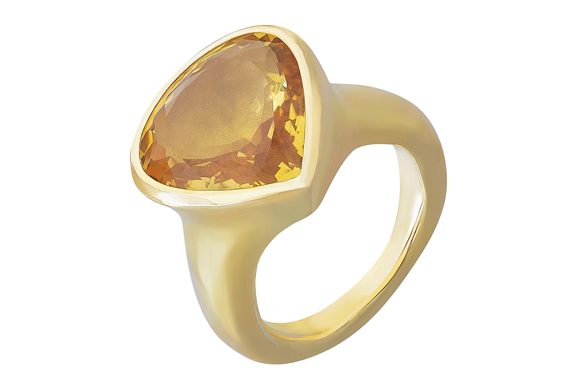 India Pear Shaped Citrine Ring