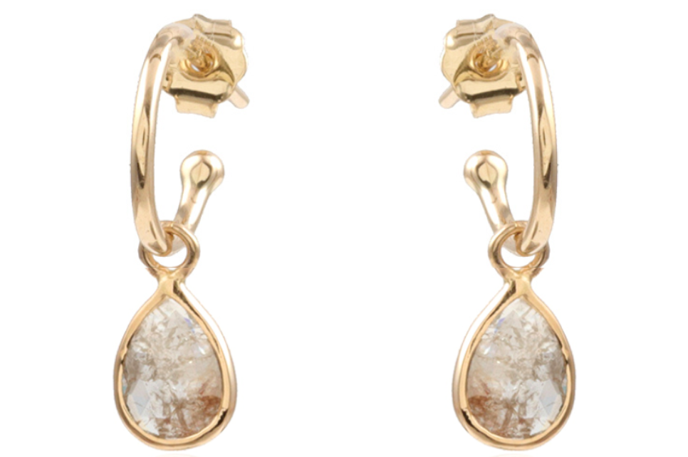 Aasha Fine Gold & Diamond Hoop Earrings