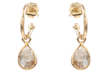 Aasha Fine Gold & Diamond Hoop Earrings