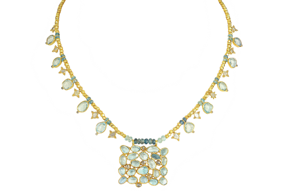 Adore Blue Topaz & Diamond Necklace