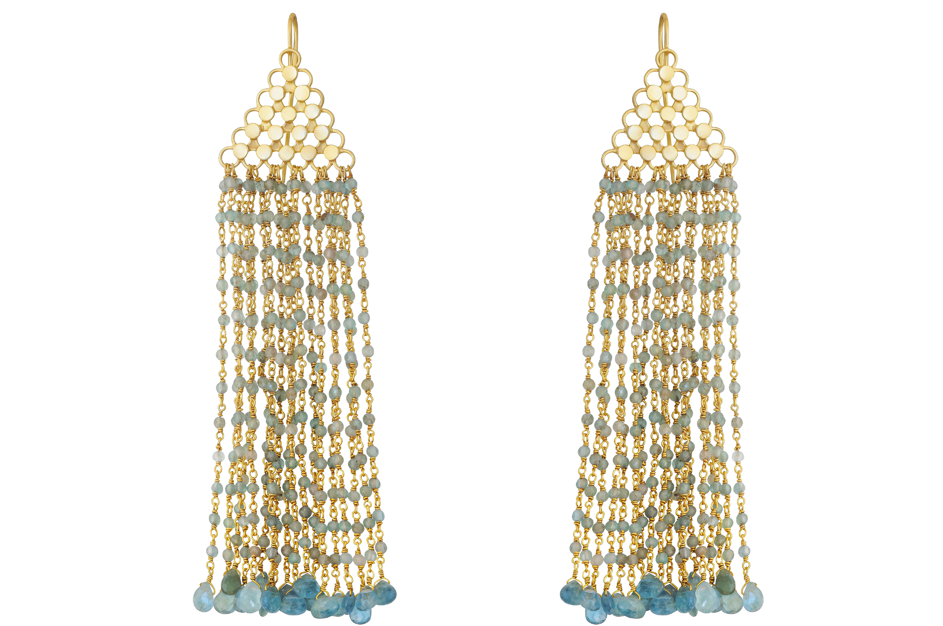 Alicia Beaded Aquamarine Earrings