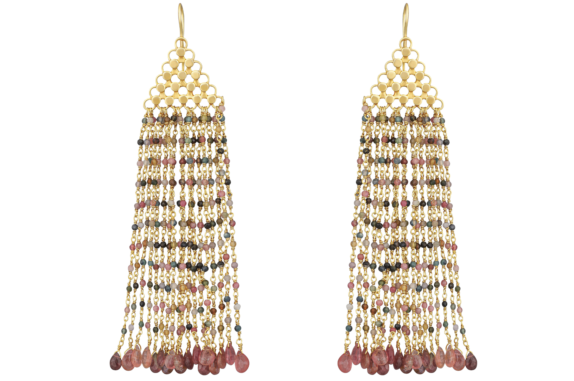 Alicia Beaded Tourmaline Earrings