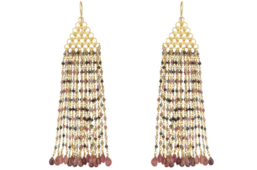 Alicia Beaded Tourmaline Earrings