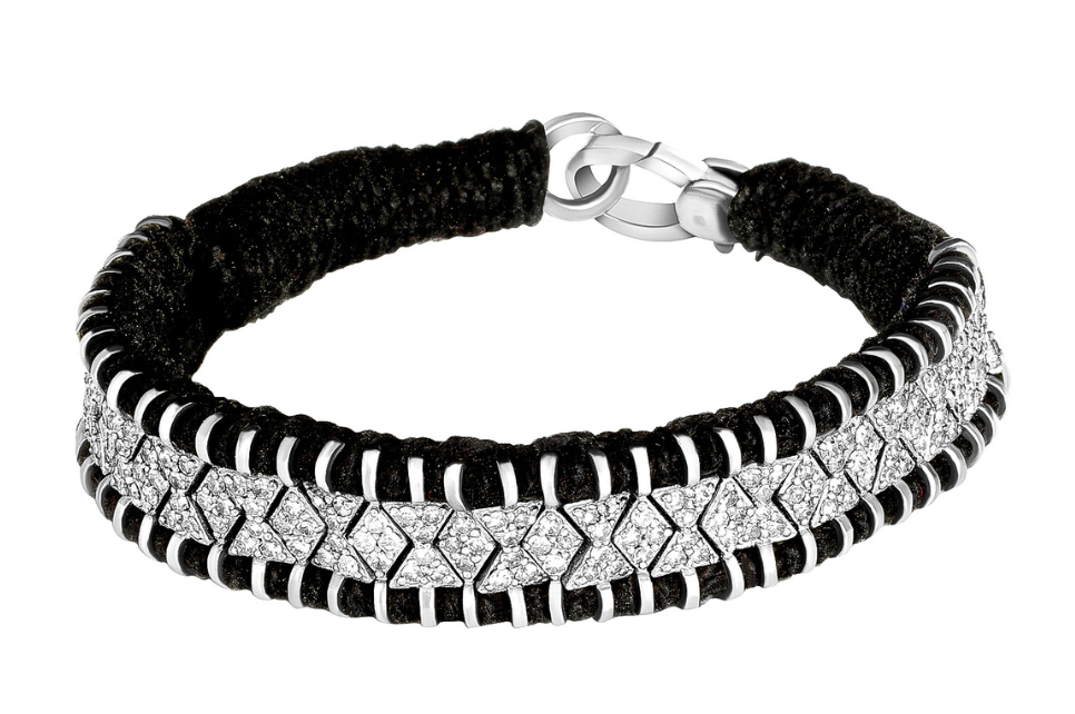 Amaira Grey Diamond & Black Thread Bracelet