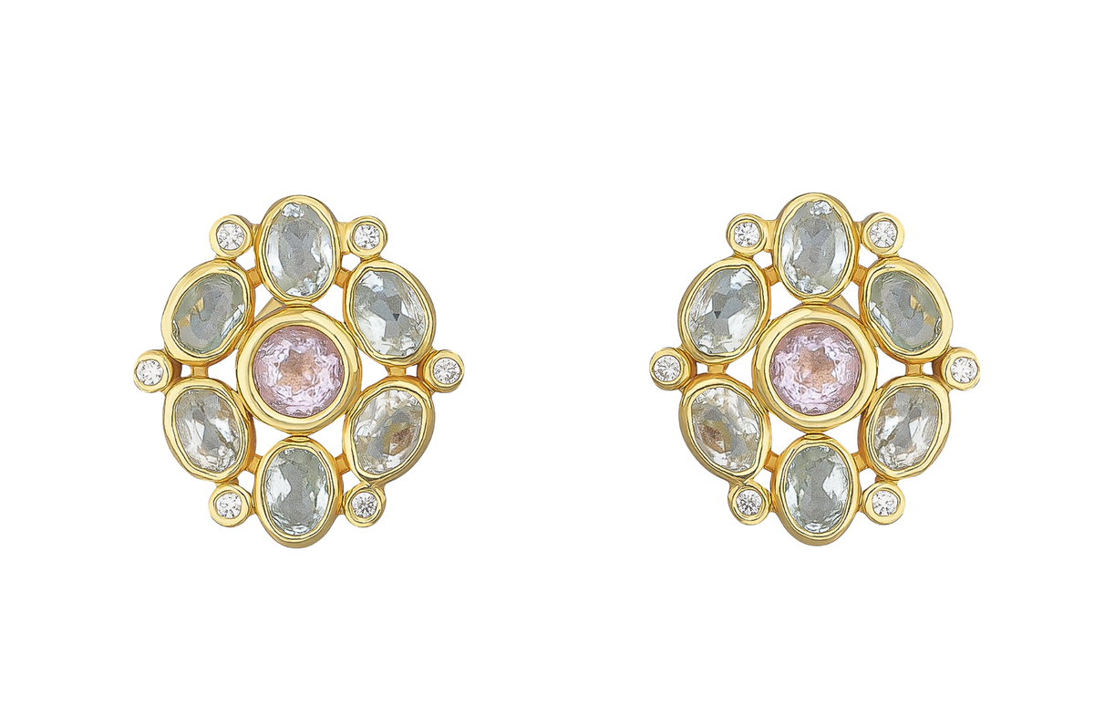 Posie Amethyst & Blue Topaz Stud Earrings