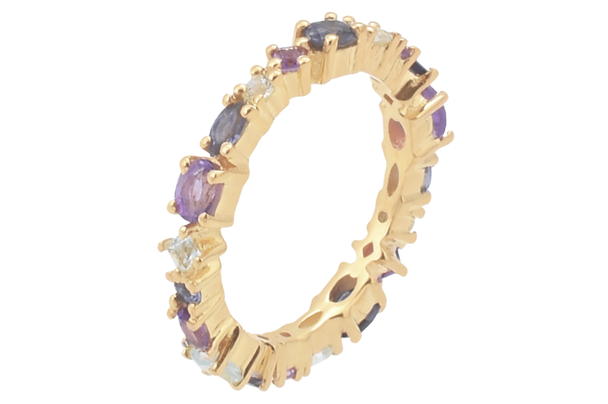 Zoe Amethyst, Iolite & Blue Topaz Eternity Ring