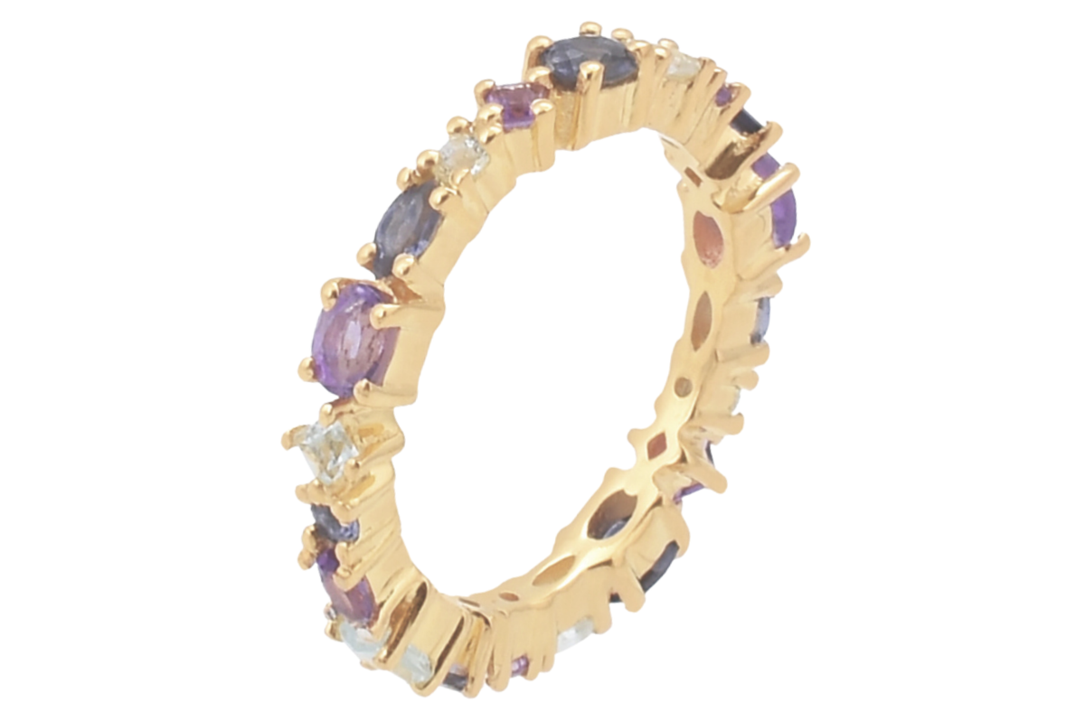 Zoe Amethyst, Iolite & Blue Topaz Eternity Ring