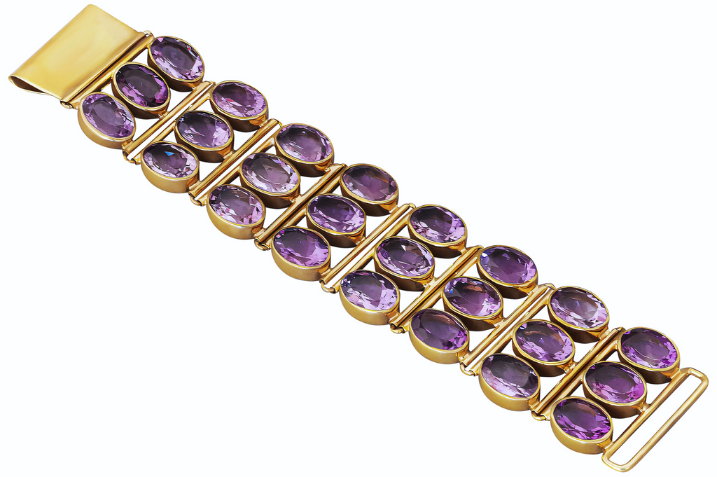 Alaia Amethyst Oval Gemstone Bracelet