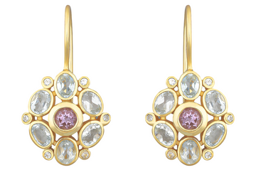 Posie Amethyst & Blue Topaz Drop Earrings