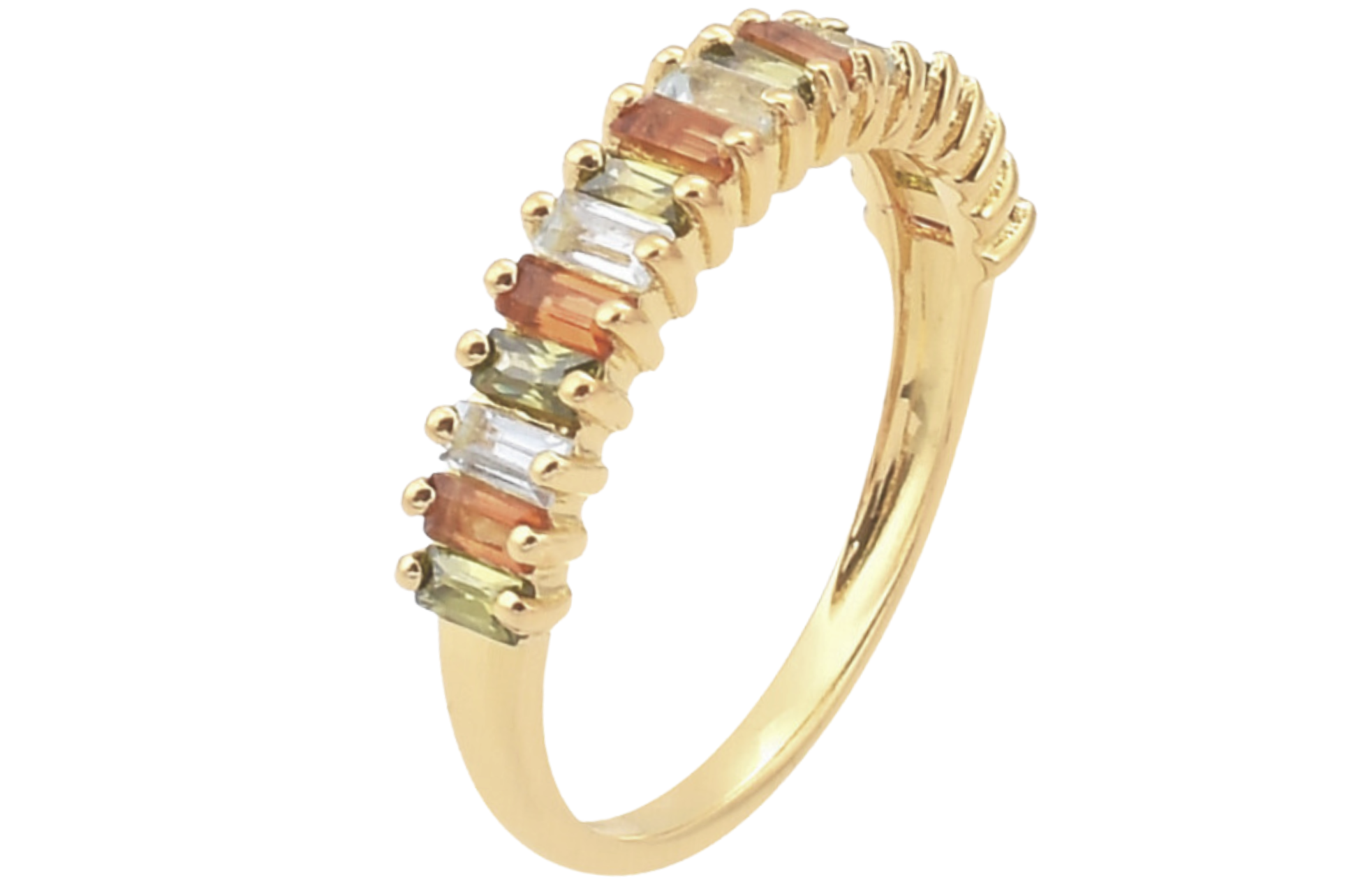 Amie Blue Topaz & Peridot Demi Eternity Ring