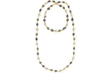Anna Peridot, Pearl & Tanzanite Necklace