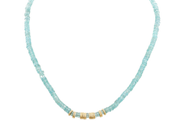 Apatite Washer-Shape Bead Necklace