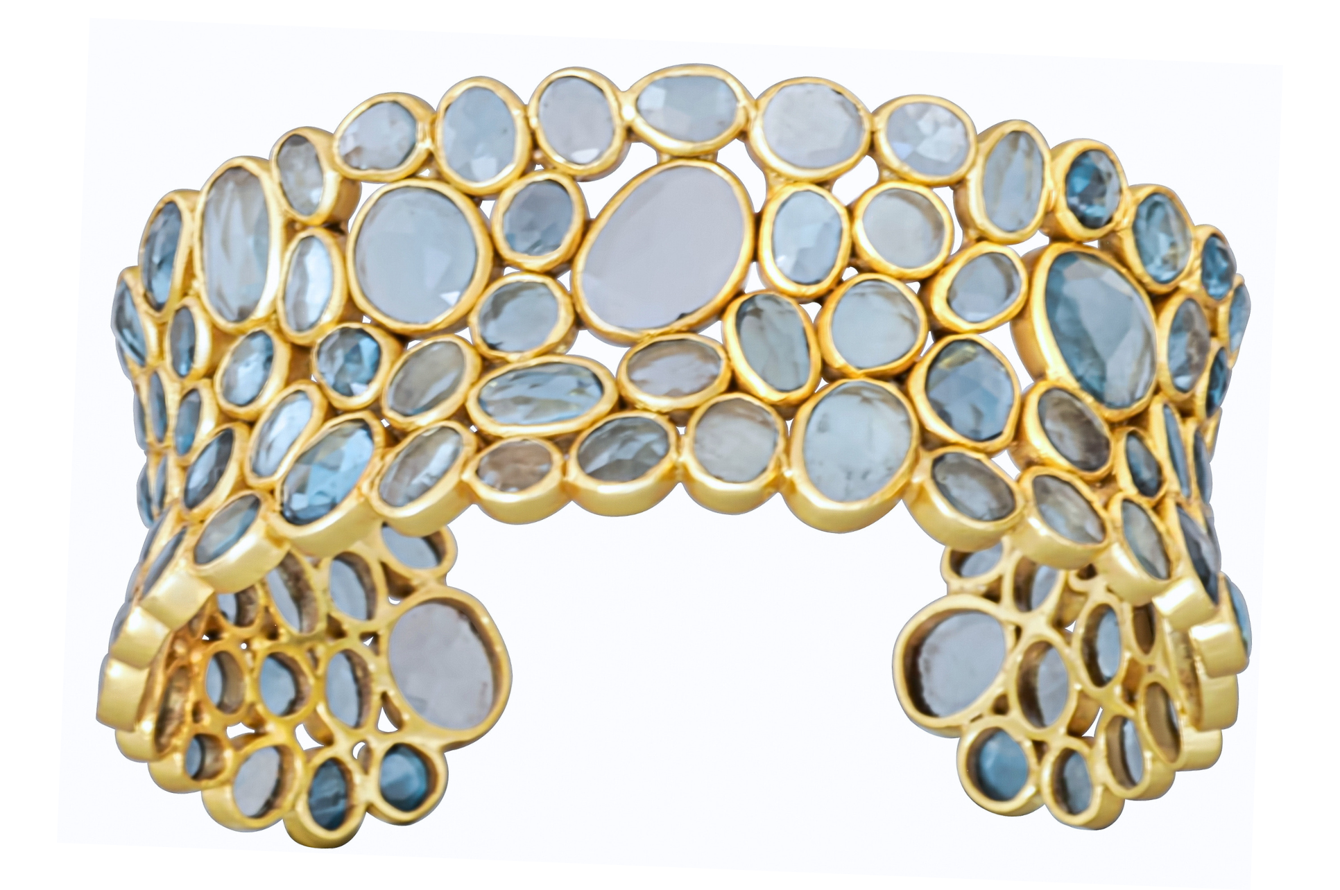 Aphrodite Blue Topaz Gemstone Cuff Bracelet
