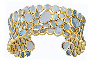Aphrodite Blue Topaz Gemstone Cuff Bracelet