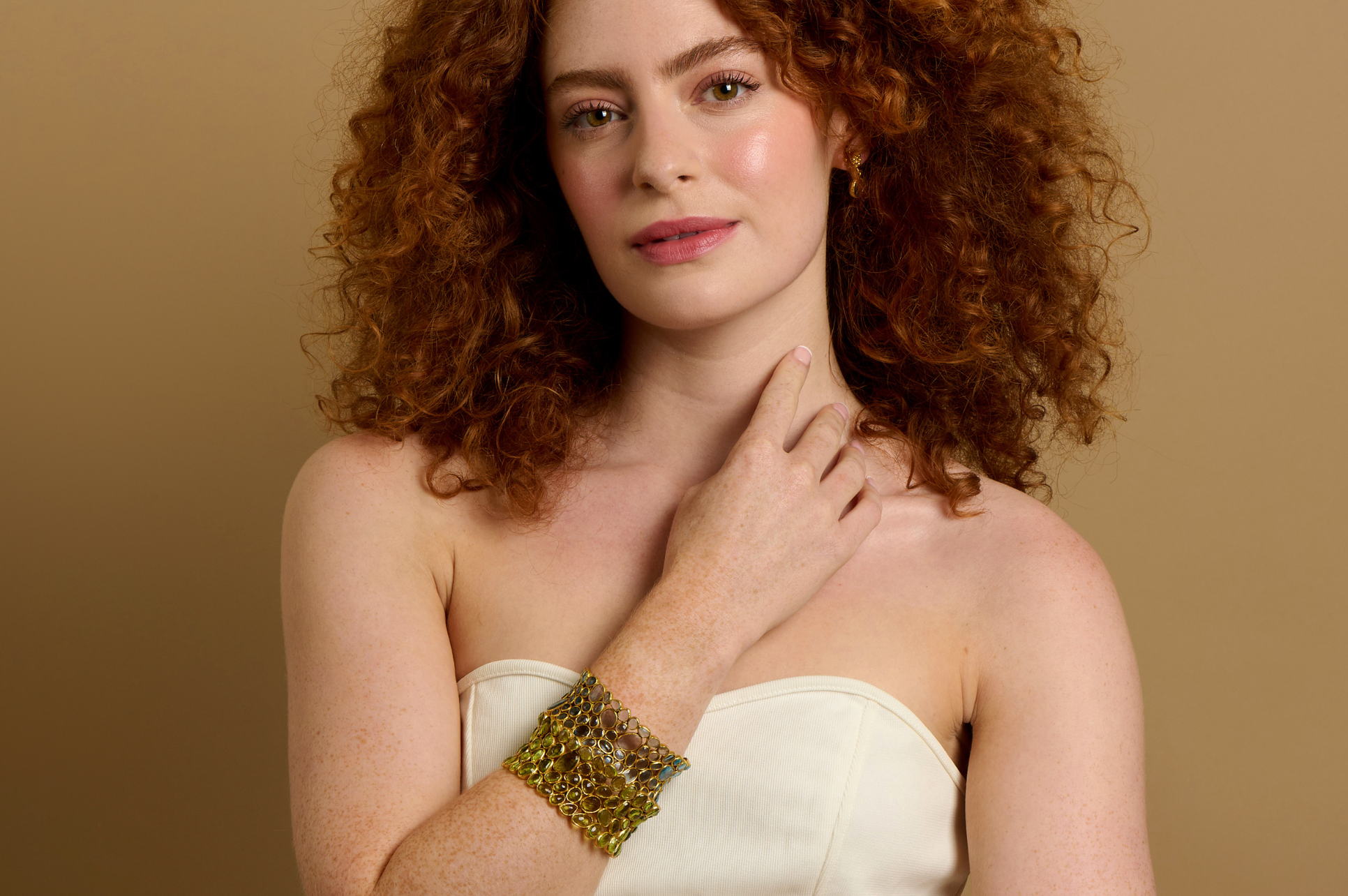Aphrodite Peridot Cuff Bracelet