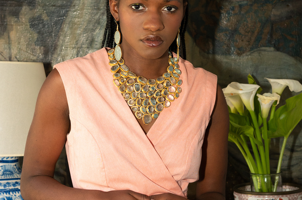 Aquamarine Bib Necklace