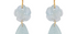 Aquamarine Carved Flower Double Drop Earrings