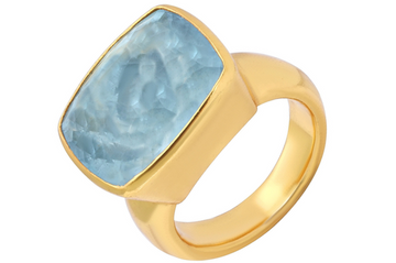 Aquamarine Cushion Shape Ring