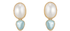 Pearl & Aquamarine Stud Earrings
