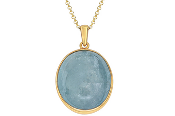 Aquamarine Pebble Pendant Necklace