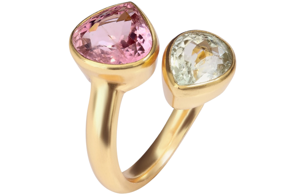 Athena Morganite & Green Beryl Ring