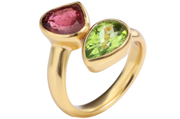 Athena Pink Tourmaline & Peridot Ring