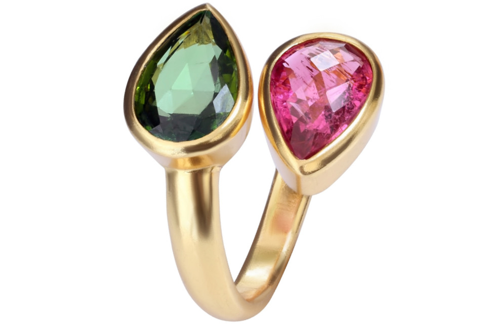 Athena Pink & Green Tourmaline Ring
