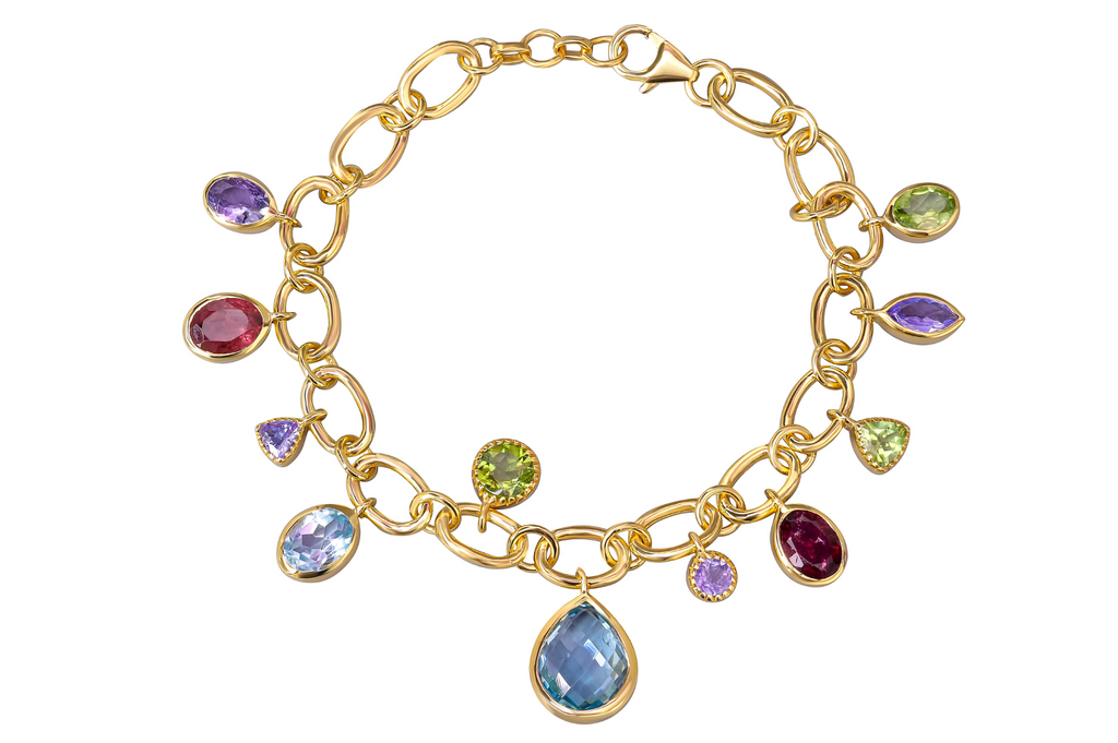 Ava Chain & Gemstone Charm Bracelet