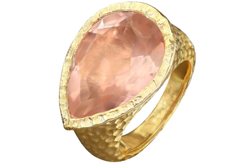 Ayla Pear Shaped Rose Quartz Ring