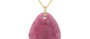 Fine Gold Bahia Pink Tourmaline Slice & Diamond Pendant Necklace