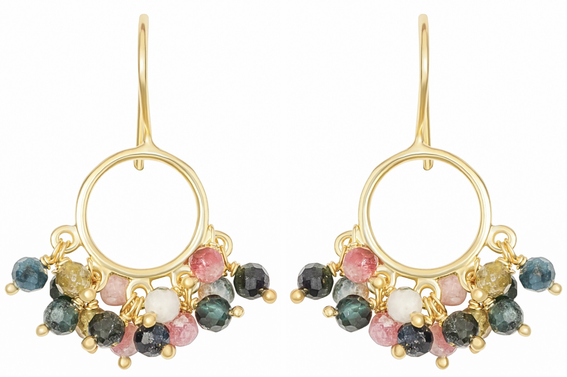 Cora Tourmaline Circle Earrings