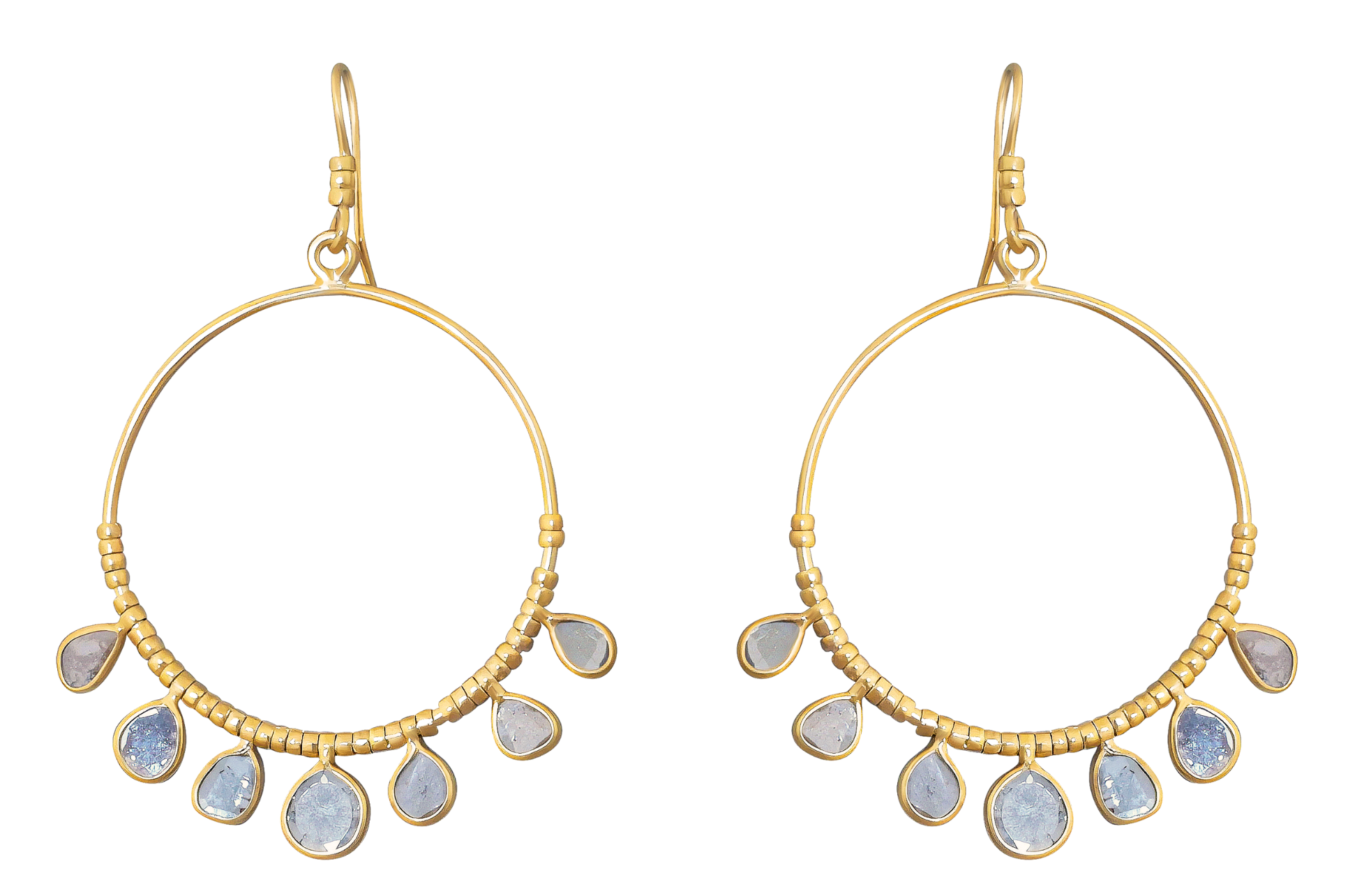 Delhi Diamond Beaded Round Earrings