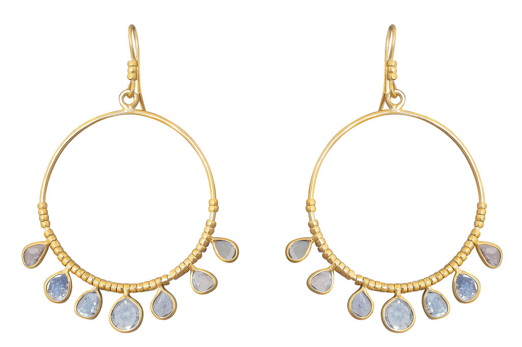 Delhi Diamond Beaded Round Earrings