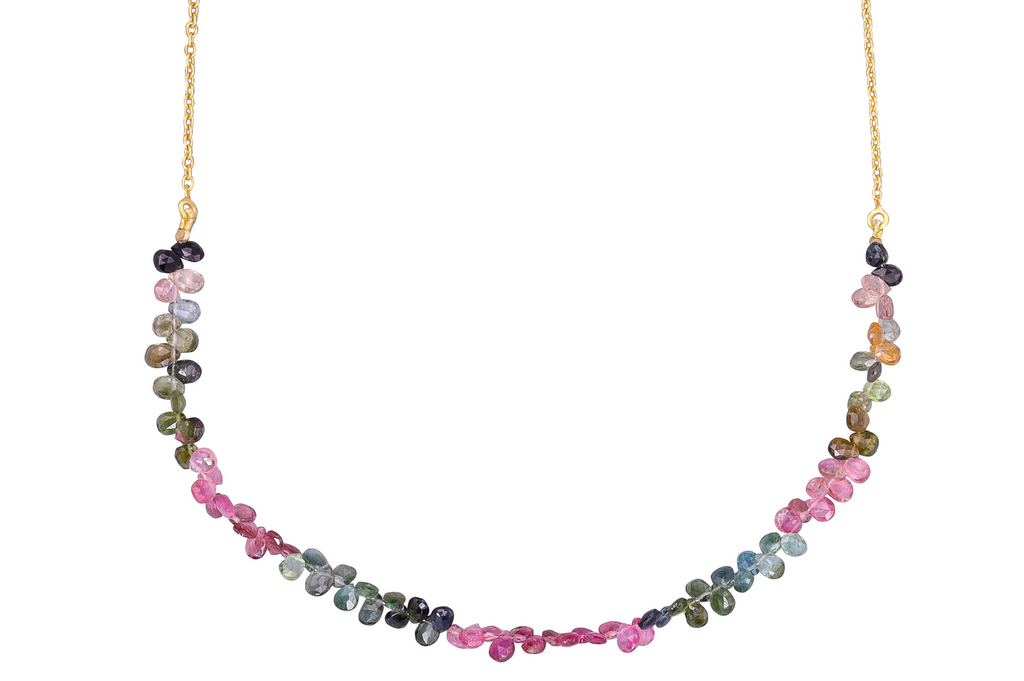 Beaded Tourmaline Chain Necklace