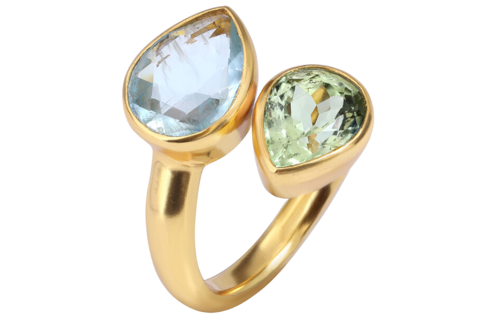 Athena Double Beryl Gemstone Ring