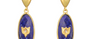 Betel Leaf Lapis & Diamond Jadau Earrings