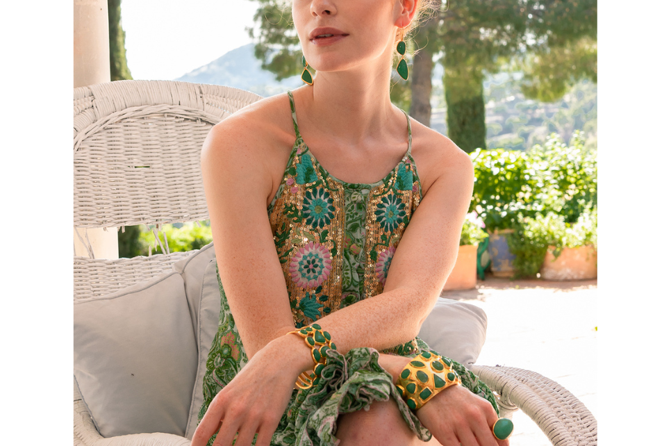 Bibi Chrysophase Bombe Cuff Bracelet