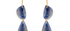 Blue Sapphire Slice Double Drop Earrings